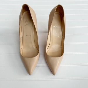 Christian Louboutin Pigalle Pumps Leather Nude Stiletto 100 Heels